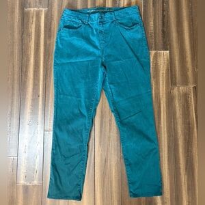 Teal Sz 12R Chico's So Slimmin' Girlfriend Slim Leg Ankle High Rise Work Office